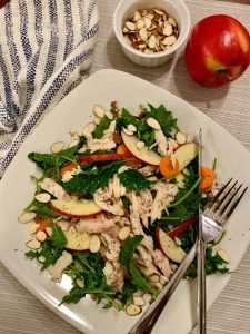 Kale Chicken Salad with Apples and Almonds