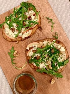 Mini Apple Goat Cheese Walnut Pizza
