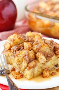 Overnight Cinnamon Apple Baked French Toast Casserole