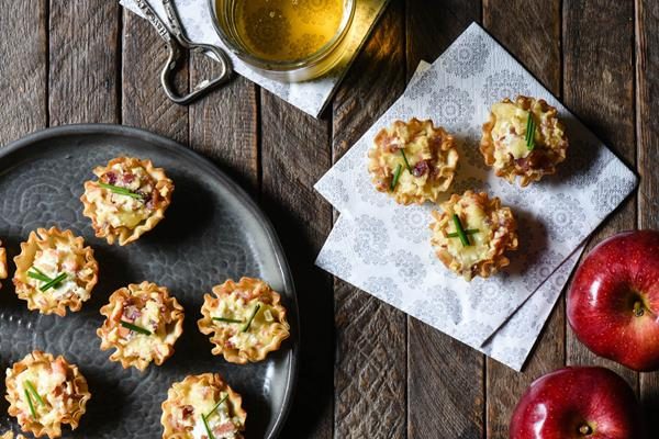Cheesy Apple Bacon Phyllo Cups