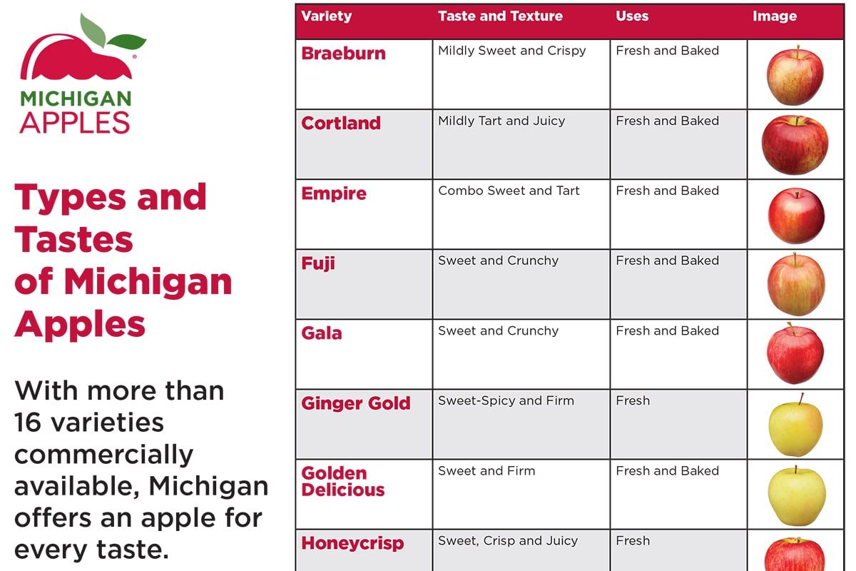 Michigan Apple Usage Chart Types and Tastes