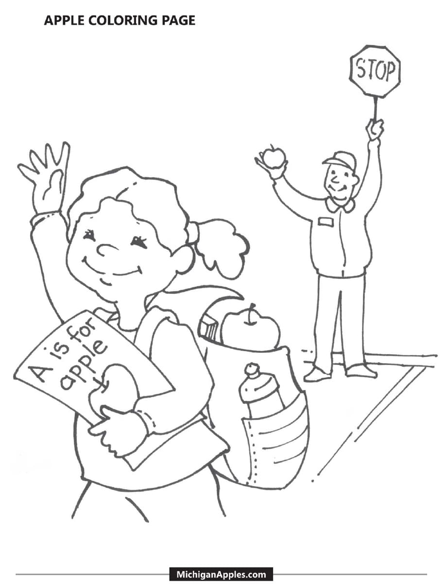 Michigan Apple Coloring Page