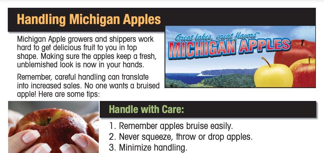 Michigan Apple Handling Care Tips for Retailers Michigan Apple Handling Care Tips for Retailers