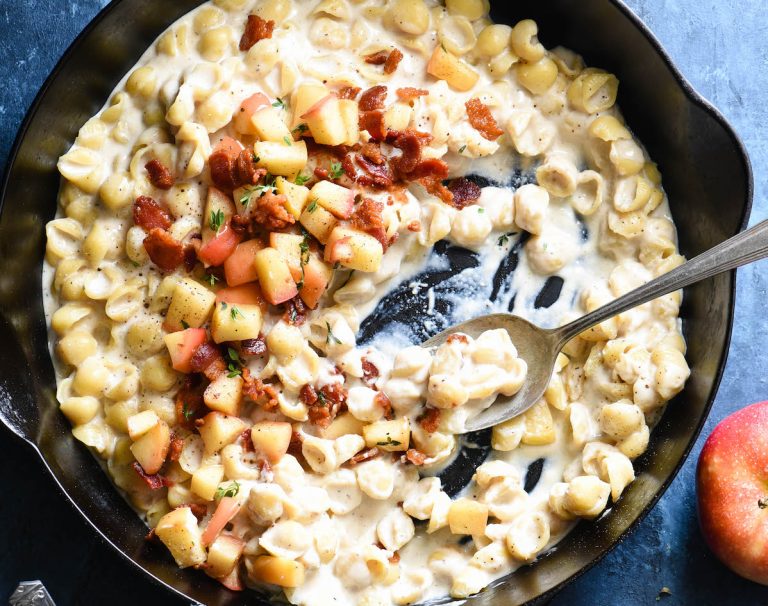 Skillet Mac And Cheese With Bacon and Michigan Apples