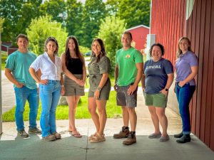 Photo caption: The seven “Handpicked” Michigan Apple industry representatives at the 2nd Annual Handpicked Social Media Summit. L-R: Denny Alt, Megan Barlow, Laura Herrygers, Theresa Kober, Mike Wells, Robyn Schultz, and Emily Kropf.