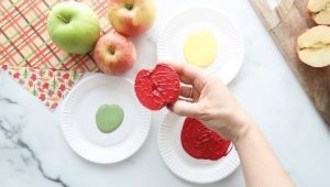 Create apple art with kids