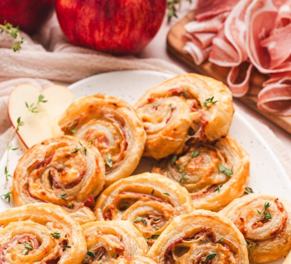 Apple & Prosciutto Puff Pastry Pinwheels
