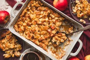 Apple Cinnamon Bread Pudding With Rum Sauce-2 Apple Cinnamon Bread Pudding With Rum Sauce-2
