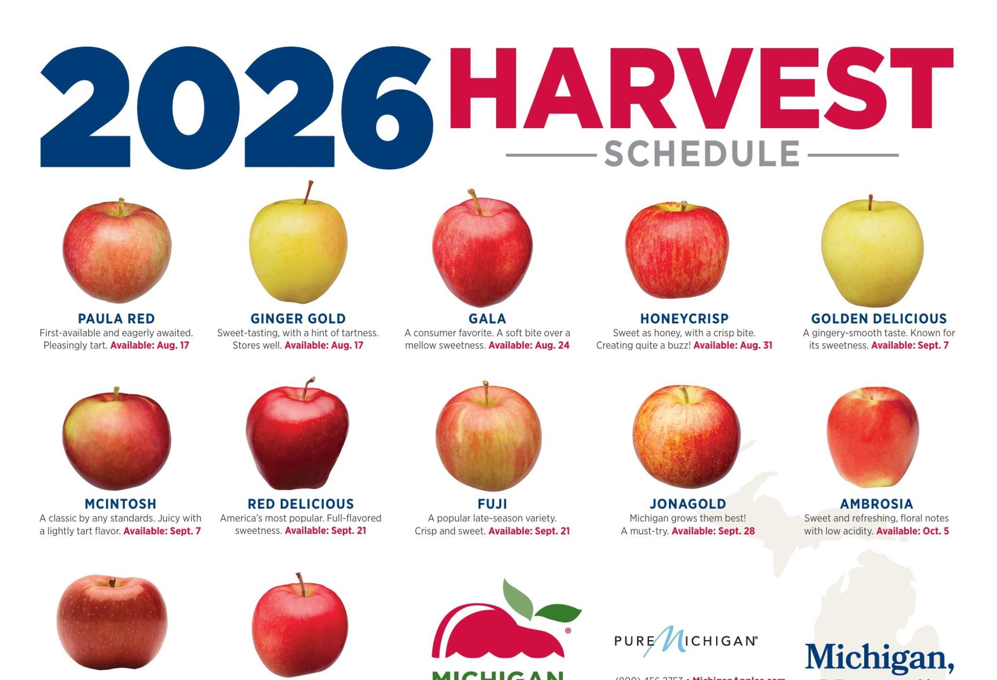 2026 Michigan Apple Harvest Schedule 2026 Michigan Apple Harvest Schedule